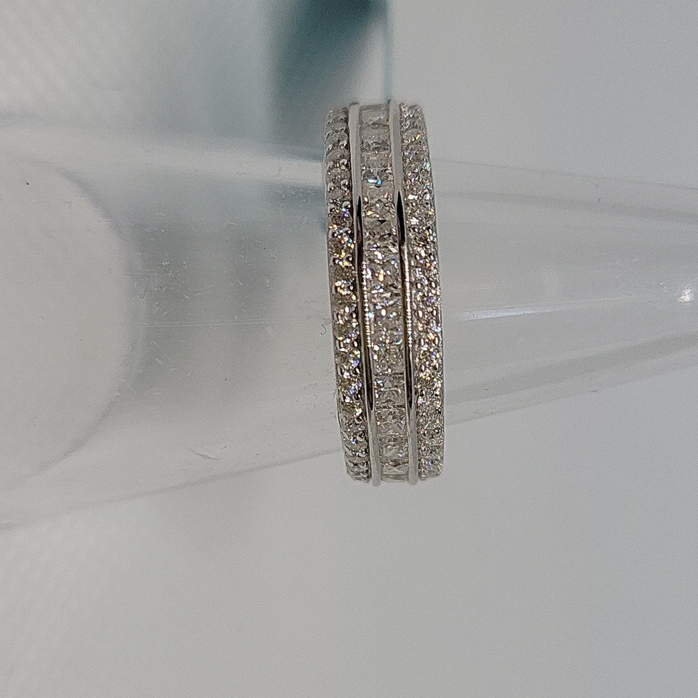 Stunning Three Row Moissanite Eternity Band - Picture 4 of 6
